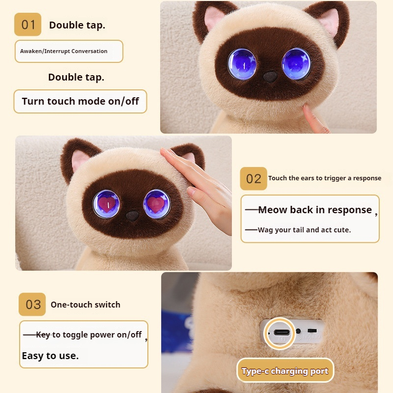 AI 스마트 고양이 인형: 말하는 기능, 터치 센서,  - Cat Toys 리뷰 및 가격